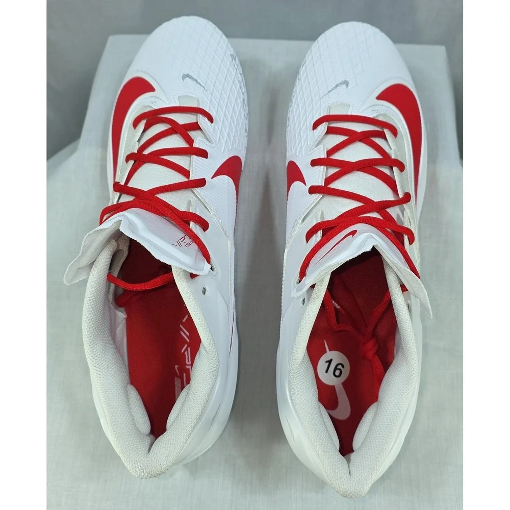 Nike Vapor Edge Elite 360 2 White University‎ Red Football Cleats Size 16